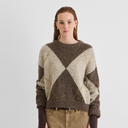 Rouge Edit Argyle L/S O-Neck Knit Canteen