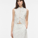 Rouge Edit ROUAmeline S/L China Collar Top Cloud Dancer