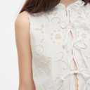 Rouge Edit ROUAmeline S/L China Collar Top Cloud Dancer