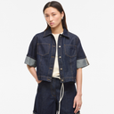 Rouge Edit ROUMartine 2/4 Denim Shirt Dark Blue Denim