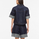 Rouge Edit ROUMartine 2/4 Denim Shirt Dark Blue Denim