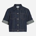 Rouge Edit ROUMartine 2/4 Denim Shirt Dark Blue Denim