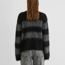 Rouge Edit RouAria L/S strik i mørkegrå stribet-4