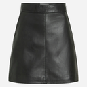 Rouge Edit ROUElenne HW Short Leather Skirt Black