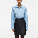 Rouge Edit ROUElenne HW Short Leather Skirt Black