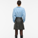 Rouge Edit ROUElenne HW Short Leather Skirt Black