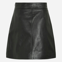 Rouge Edit ROUElenne HW Short Leather Skirt Black