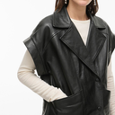 Rouge Edit ROUElenne Leather Waistcoat Meteorite