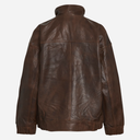 Rouge Edit ROUSimone LS Oversized Leather Jacket Chicory Coffee