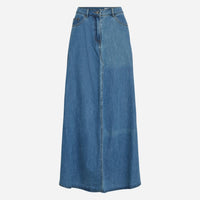Rouge Edit Roufeather HW Ankle Denim Skirt Medium Blue Denim