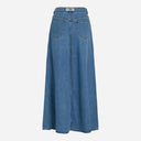 Rouge Edit Roufeather HW Ankle Denim Skirt Medium Blue Denim