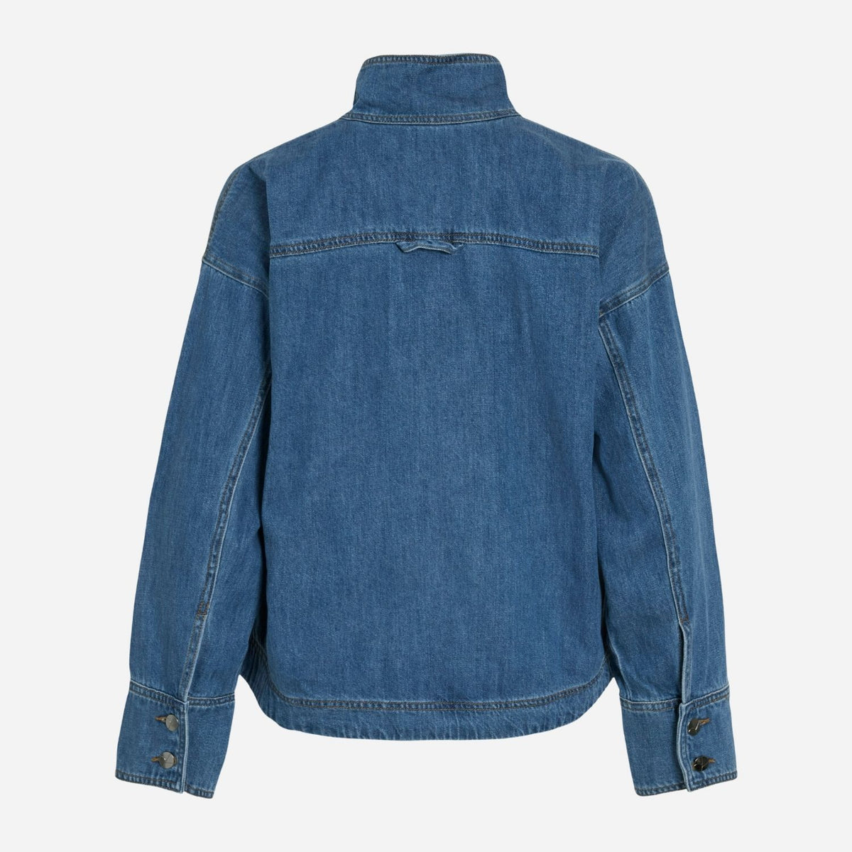 Rouge Edit Roufeather LS Henley Shirt Medium Blue Denim