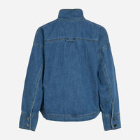 Rouge Edit Roufeather LS Henley Shirt Medium Blue Denim