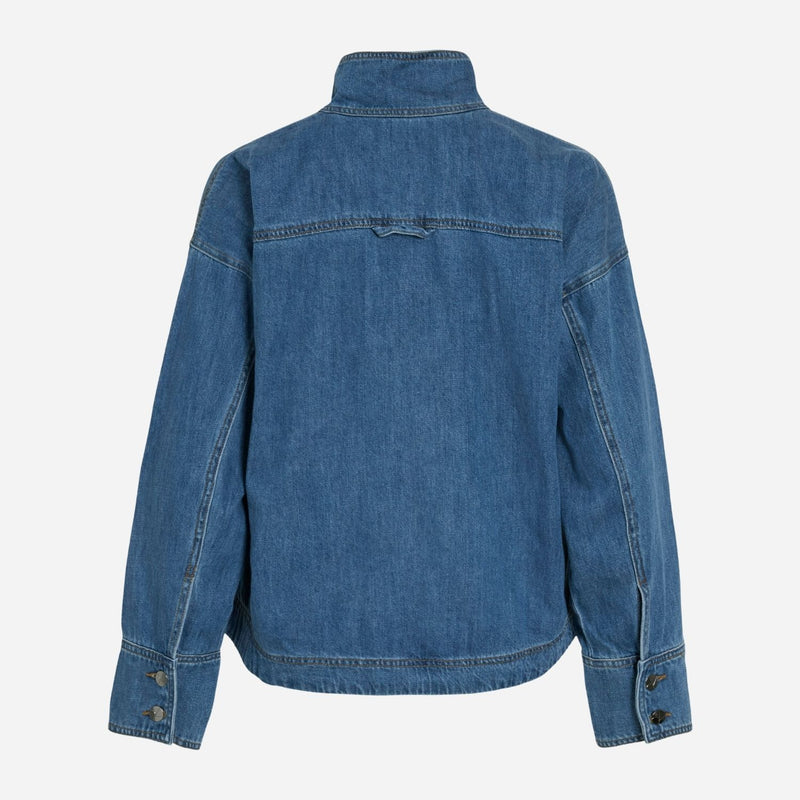 Rouge Edit Roufeather LS Henley Shirt Medium Blue Denim