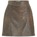 Rouge Edit Rounila HW Short Leather Skirt Petrified Oak