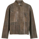 Rouge Edit Rounila LS Leather Overshirt Petrified Oak