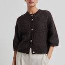 Second Female Andrea Knit Rib Cardigan Chocolate Tort