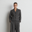 Second Female Anjou Short Blazer Dark Grey Melange