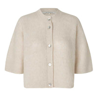 Second Female Andrea Knit Rib Cardigan Pumice Stone