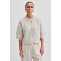 Second Female Andrea Knit Rib Cardigan Pumice Stone