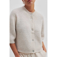 Second Female Andrea Knit Rib Cardigan Pumice Stone