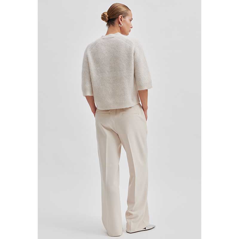 Second Female Andrea Knit Rib Cardigan Pumice Stone