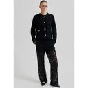 Second Female Border Trousers Black - J BY J Fashion