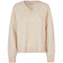 Second Female Brook Knit Loose V-Neck Lys Sand - J BY J Fashion