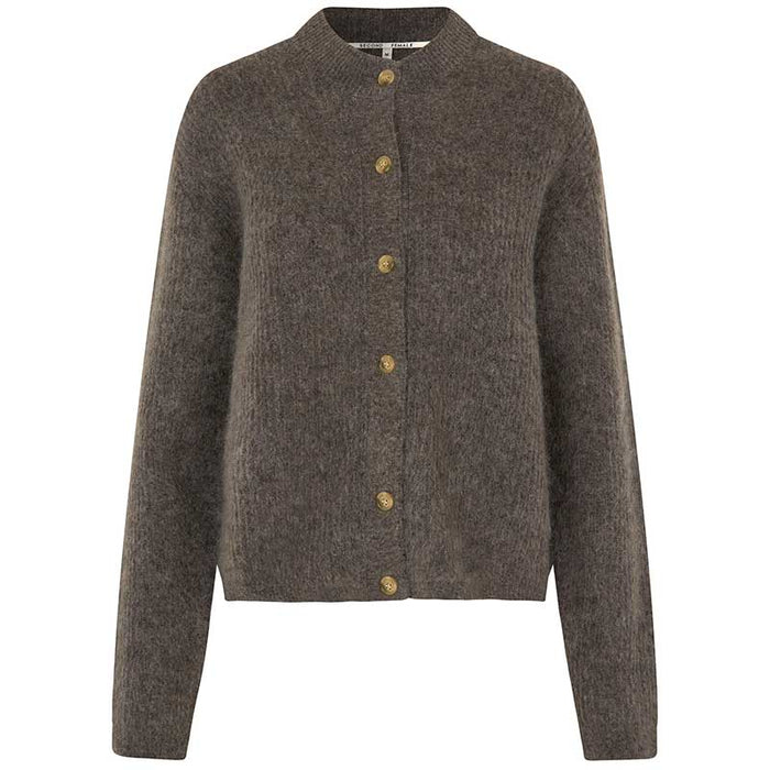 Second Female Brook Knit Rbi Cardigan Brun
