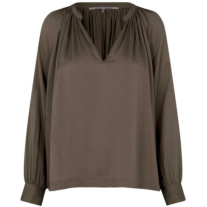 Second Female Drape Tunic Blouse Brun