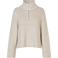 Second Female Gerda Knit Zip Collar Summer Sand