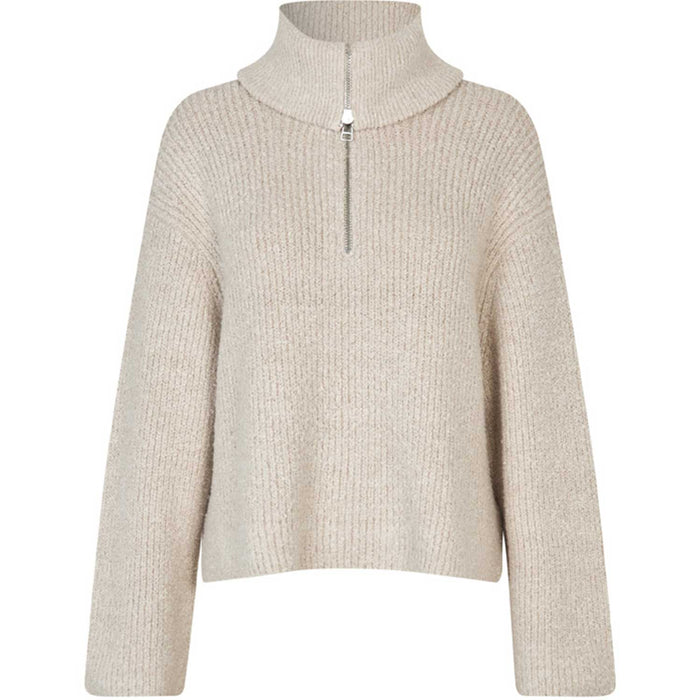 Second Female Gerda Knit Zip Collar Summer Sand