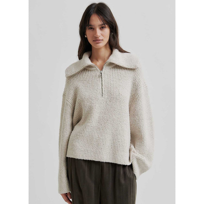 Second Female Gerda Knit Zip Collar Summer Sand