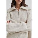 Second Female Gerda Knit Zip Collar Summer Sand
