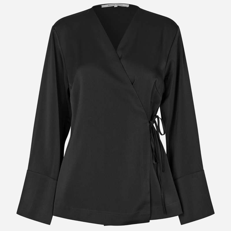 Second Female Glari Wrap Shirt Black Sand