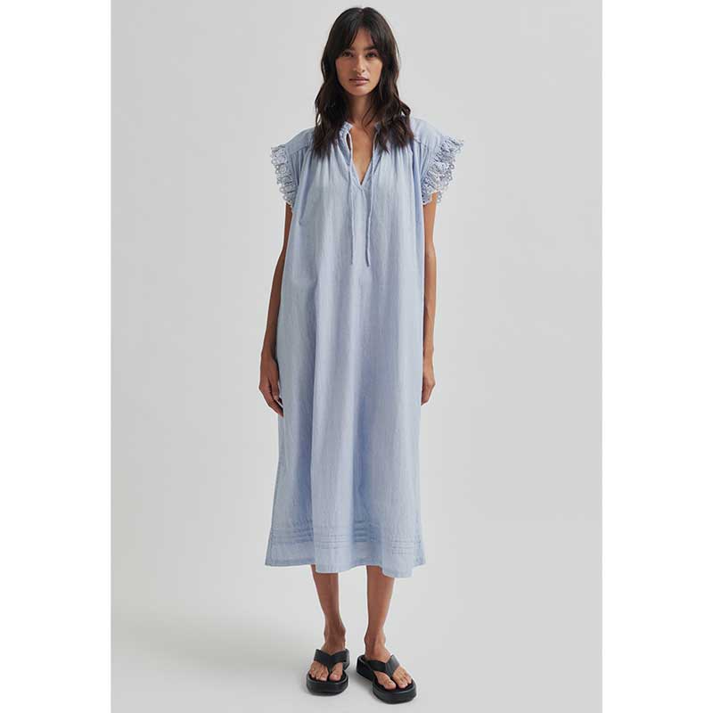 Second Female Laure Dress Light Blue Stripe