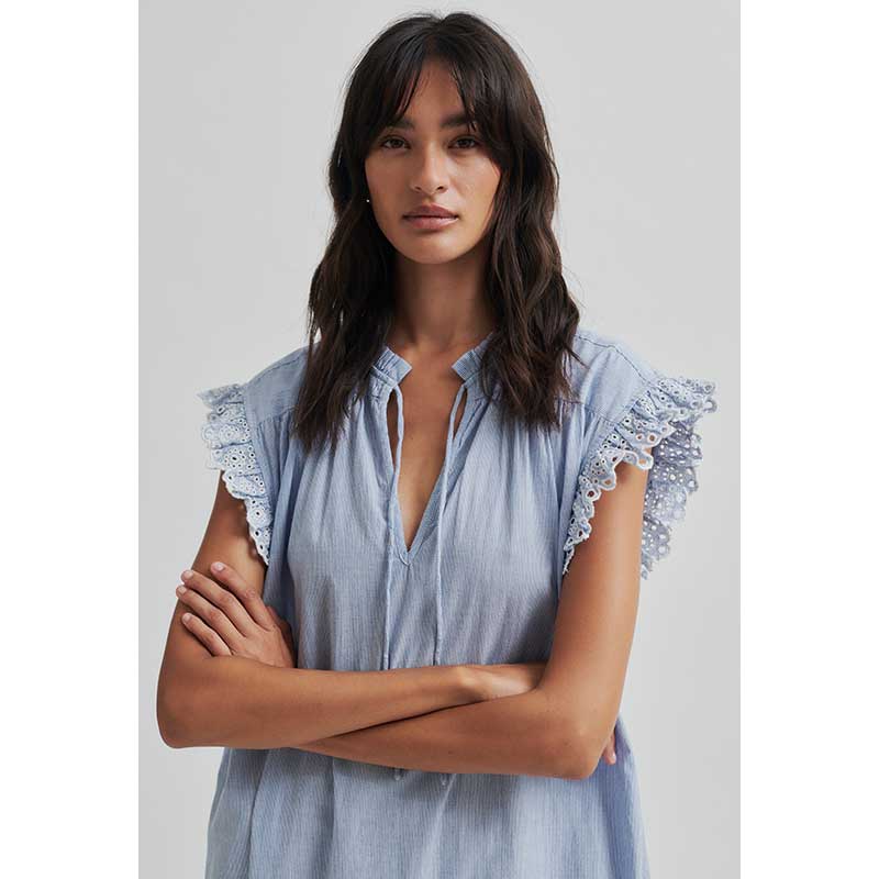 Second Female Laure Dress Light Blue Stripe