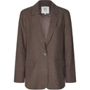 Second Female Lino New Fit Blazer Chocolate Brown