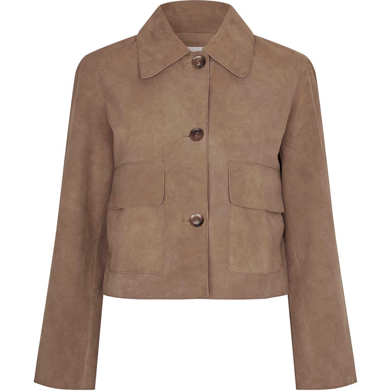 Second Female Noomi Suede Jacket Silver Mink