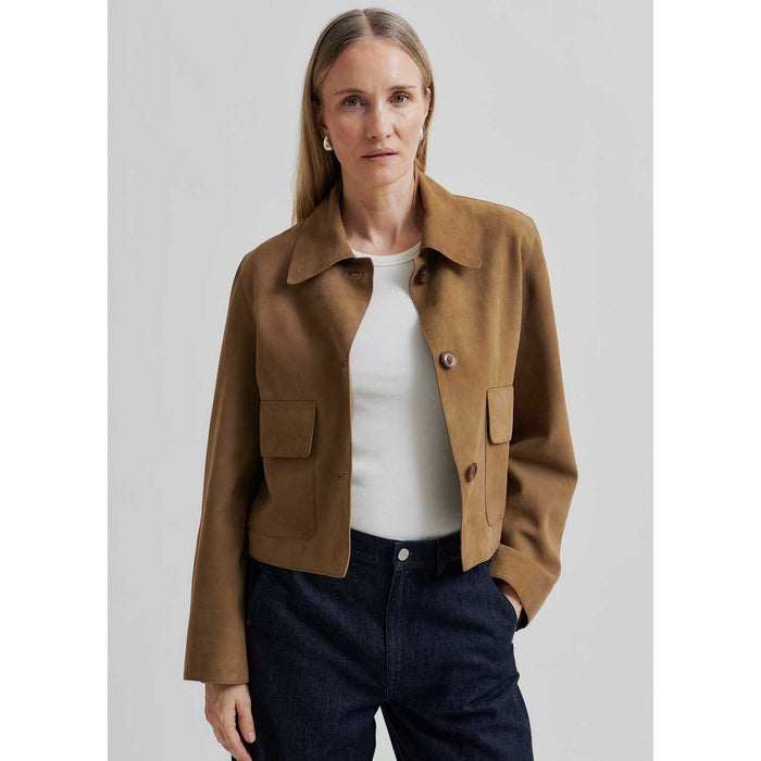 Second Female Noomi Suede Jacket Silver Mink