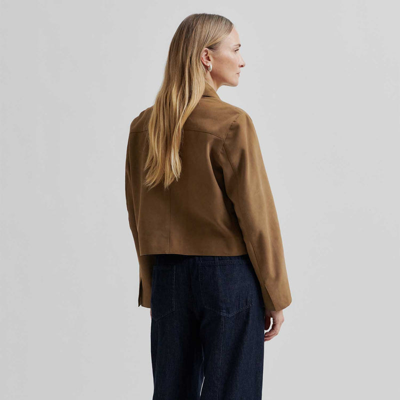 Second Female Noomi Suede Jacket Silver Mink