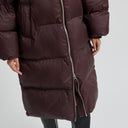 Second Female Riya Long Puffer Jacket Chocolate Plum