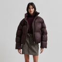 Second Female Riya Puffer Jacket Chocolate Plum