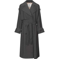 Second Female Zoe Trenchcoat Dark Grey Melange - J BY J Fashion