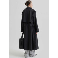 Second Female Zoe Trenchcoat Dark Grey Melange - J BY J Fashion