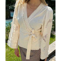 Sissel Edelbo Winfrey Wrap Top Off White - J BY J Fashion