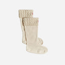 Hunter 6 Stitch Cable Tall Boot Socks White