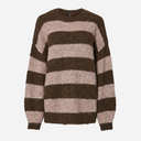 Pieces PCRasmine LS Oversize O-Neck Knit BC Hot Fudge Stripes
