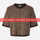 Pieces PCJenna SS O-Neck Knit Cardigan Hot Fudge