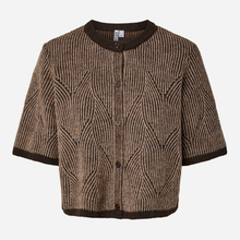 Pieces PCJenna SS O-Neck Knit Cardigan Hot Fudge